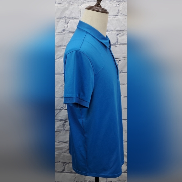 J. Lindeberg Mens Golf Polo Shirt Fieldsensor Fabric Asymmetrical Zip Blue Large - Picture 14 of 16